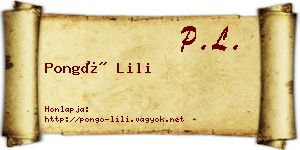 Pongó Lili névjegykártya